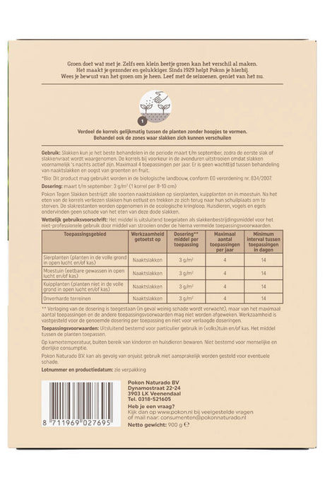 Pokon bio contre les escargots granulés 900gr