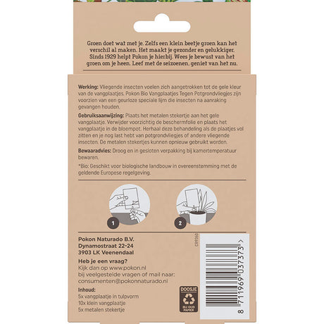 Pokon bio pièges collants contre les mouches du terreau 15 pcs