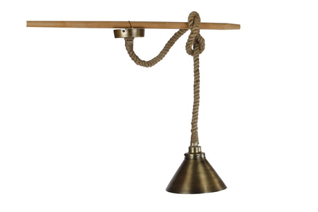 Cosydecor lampe suspendue ronde corde épaisse métal zinc 25x25x15cm