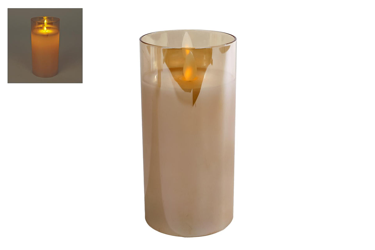 Cosydecor éclairage d'ambiance LED ambre verre h15cm