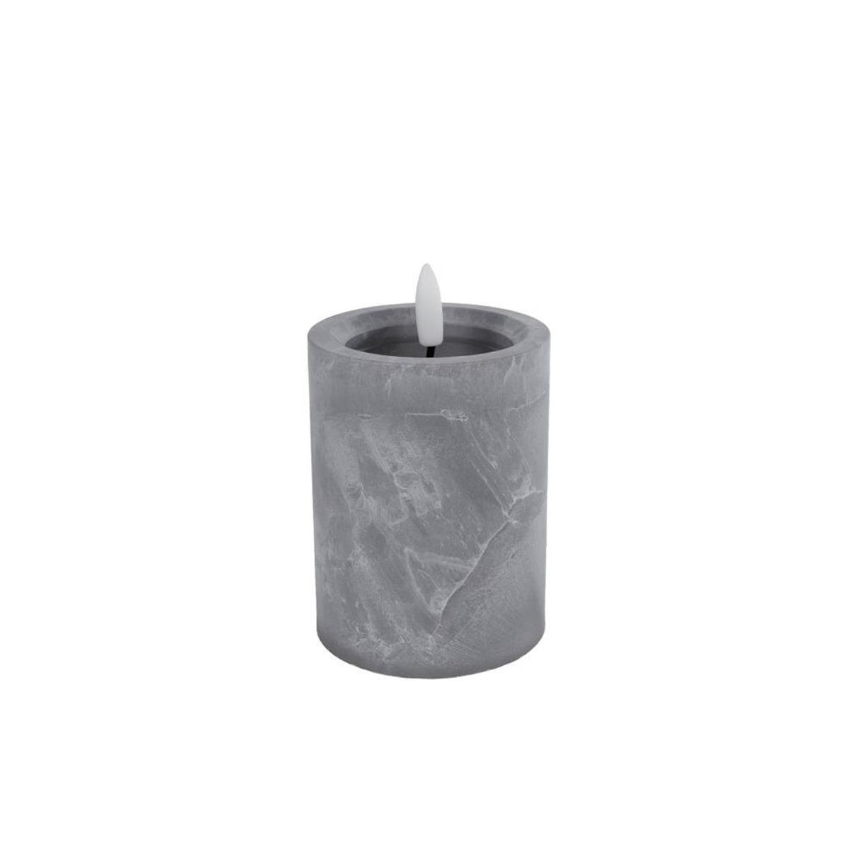 Cozydecor Bougie LED effet flamme couleur béton 10cm