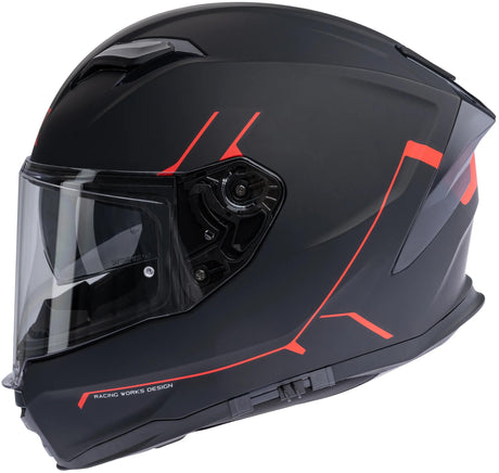 Casque intégral Spec-x sx-82.03 r2 casque stinger sx-82.03 r2 noir mat rouge l pin read