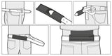 Ceinture de connexion pour veste Oxford, fermeture de ceinture, noir