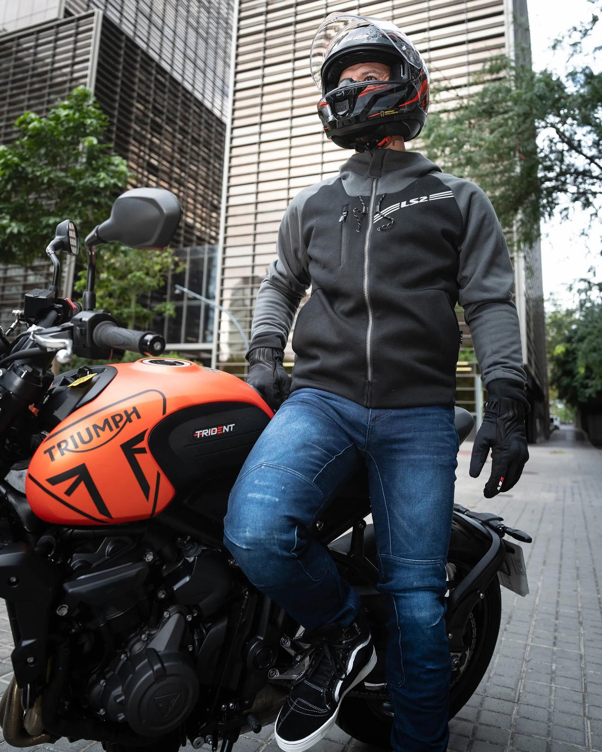 Ls2 veste throttle veste throttle homme noir gris foncé m