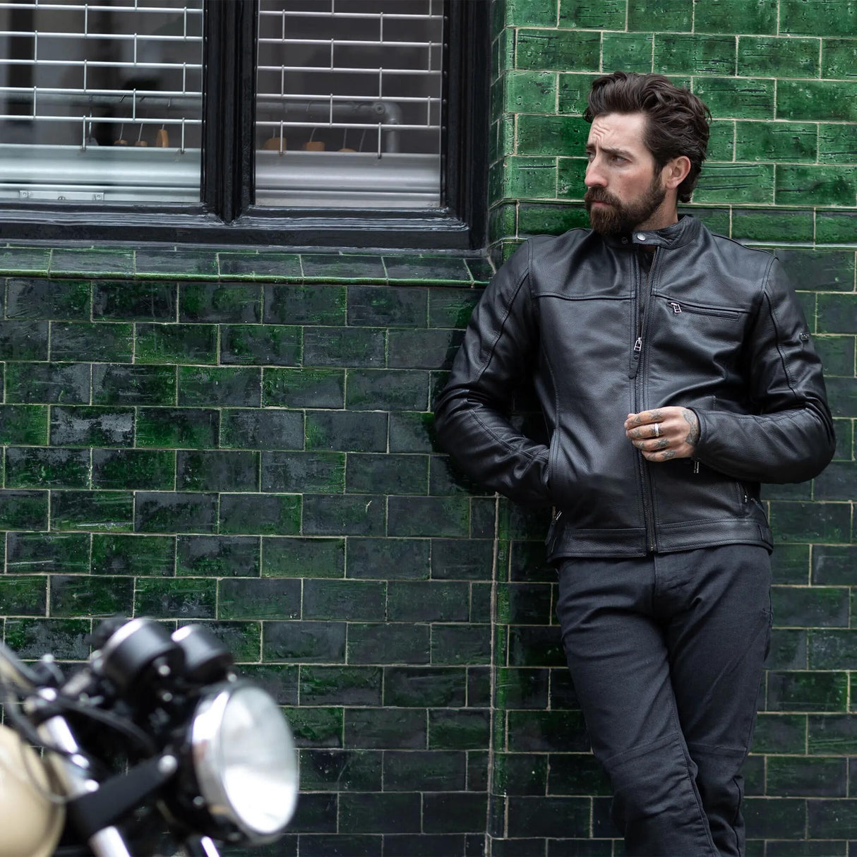 Veste en cuir Oxford Walton 2.0 de la veste Walton 2.0 aa cuir noir gr. m