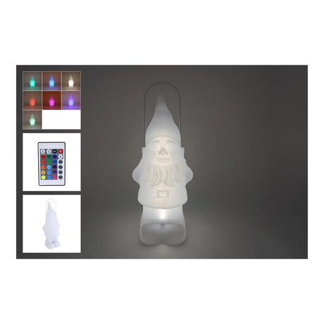 Lanterne LED gnome solaire m rc 7 couleurs plastique blanc 21,5x20x50cm