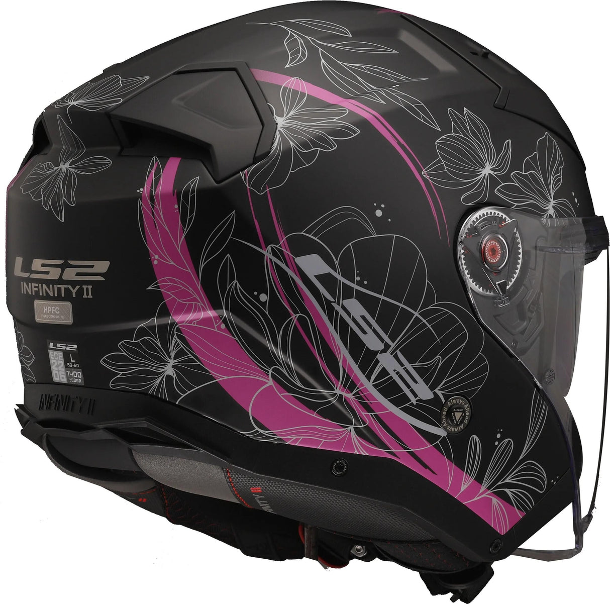 Casque jet LS2 « of603 infinity ii lotus » casque infinity ii lotus sw rs mat gr. s