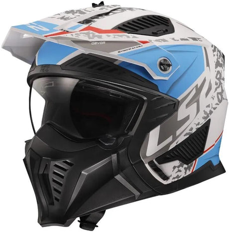 Ls2 casque modulaire of606 drifter devor casque of606 drtifer devor xxl blanc bleu mat