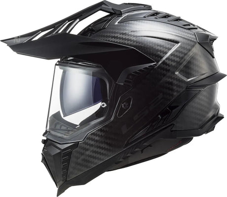 Casque enduro Ls2 mx701 explorer carbon solid, matériau : carbone laqué, casque à double fermeture D mx701 exp.car. solide l noir