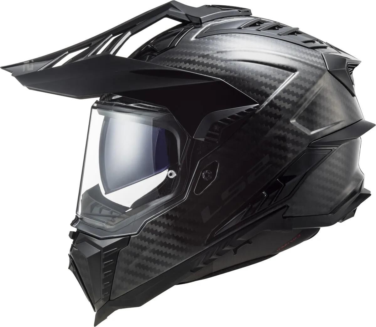 Casque enduro Ls2 mx701 explorer carbon solid, matériau : carbone laqué, casque à double fermeture D mx701 exp.car. solide m noir