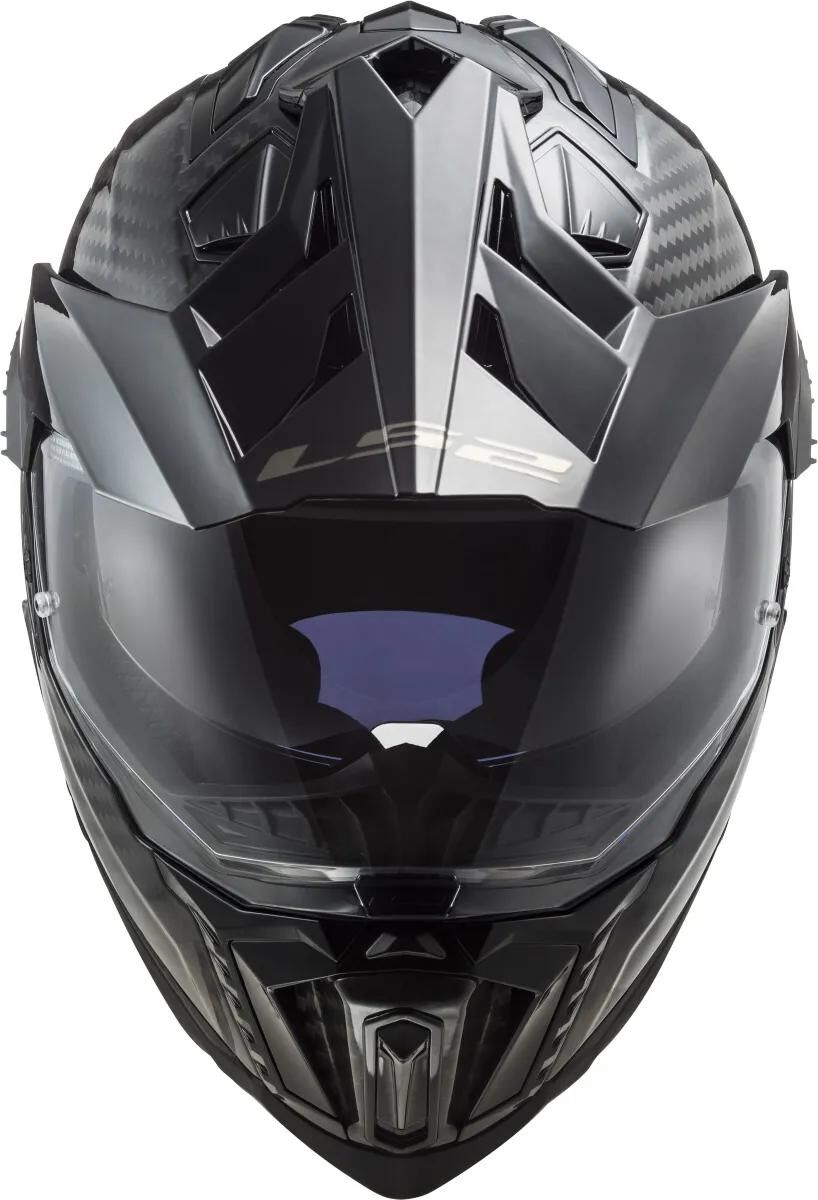 Casque enduro Ls2 mx701 explorer carbon solid, matériau : carbone laqué, casque à double fermeture D mx701 exp.car. solide xl noir