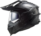 Casque enduro Ls2 mx701 explorer carbon solid, matériau : carbone laqué, casque à double fermeture D mx701 exp.car. solide xxl noir