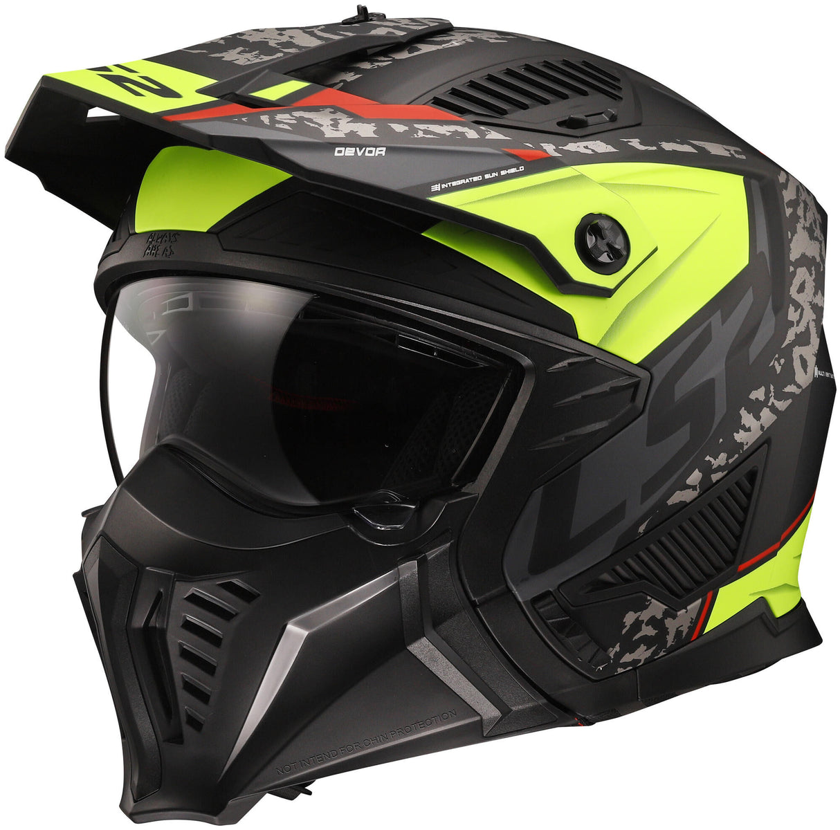 Casque modulaire Ls2 de 606 drifter devor casque de 606 drtifer devor m noir jaune fluo.