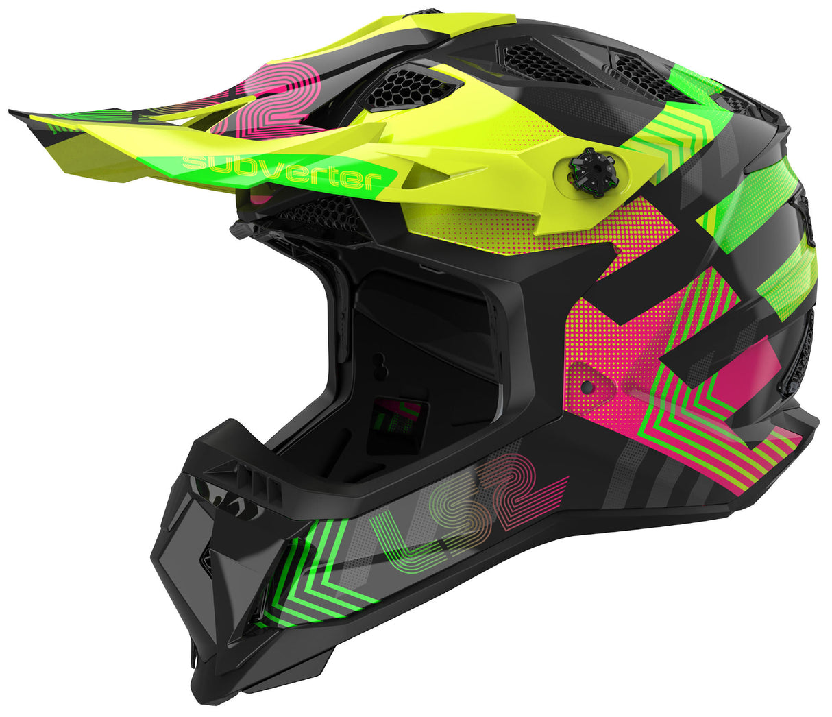 Casque de motocross Ls2 mx700 subverter evo casque chromatique mx700 subv.evo chrom. kg. crier. vert