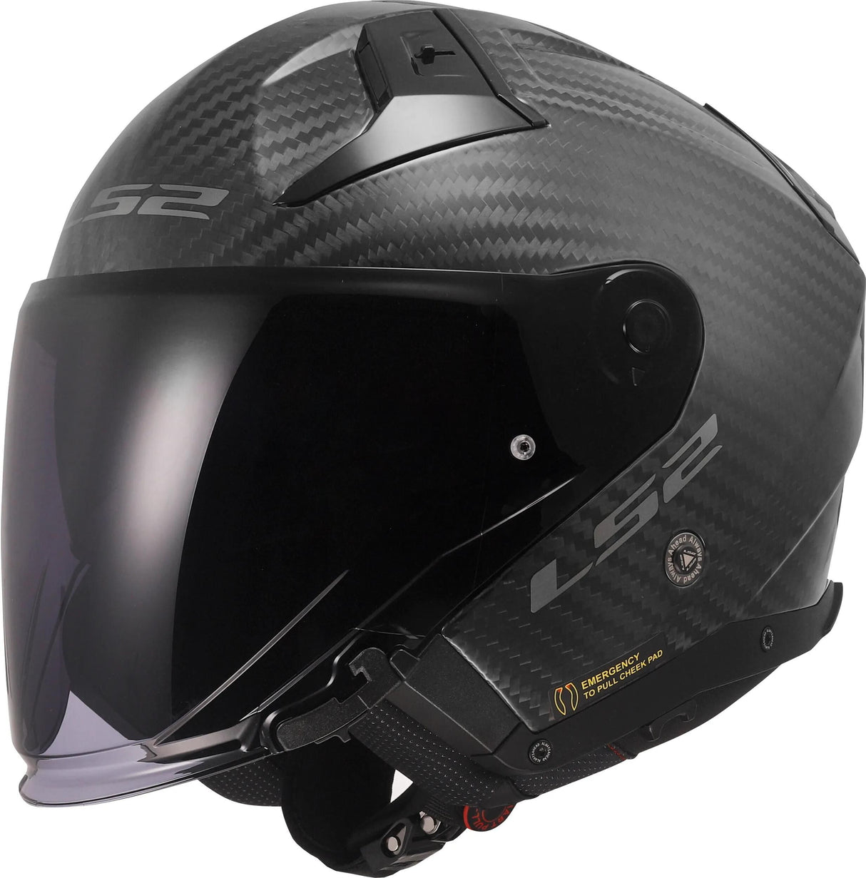 Casque jet Ls2 of603 infinity ii carbon solid casque of603 infinity ii mat carbon gr. s