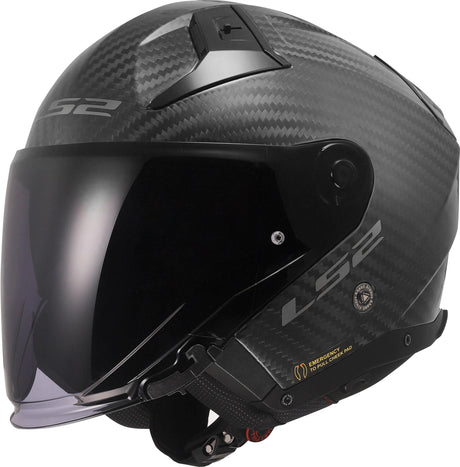 Casque jet Ls2 of603 infinity ii carbon solid casque of603 infinity ii mat carbon gr. s