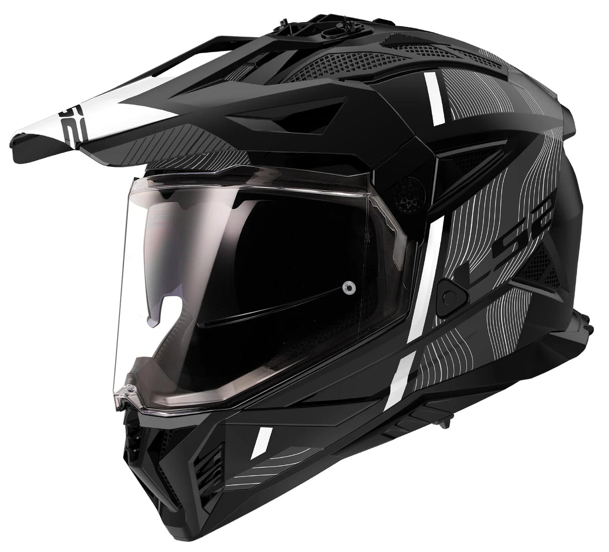 Casque enduro LS2 MX702 Pioneer II Hill. casque mx702 pawn.ii hill s bl. blanc mat