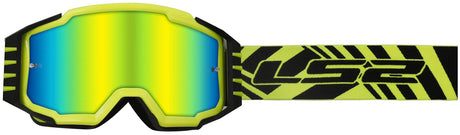 Ls2 charger pro lunettes de motocross lunettes charger pro jaune fluo