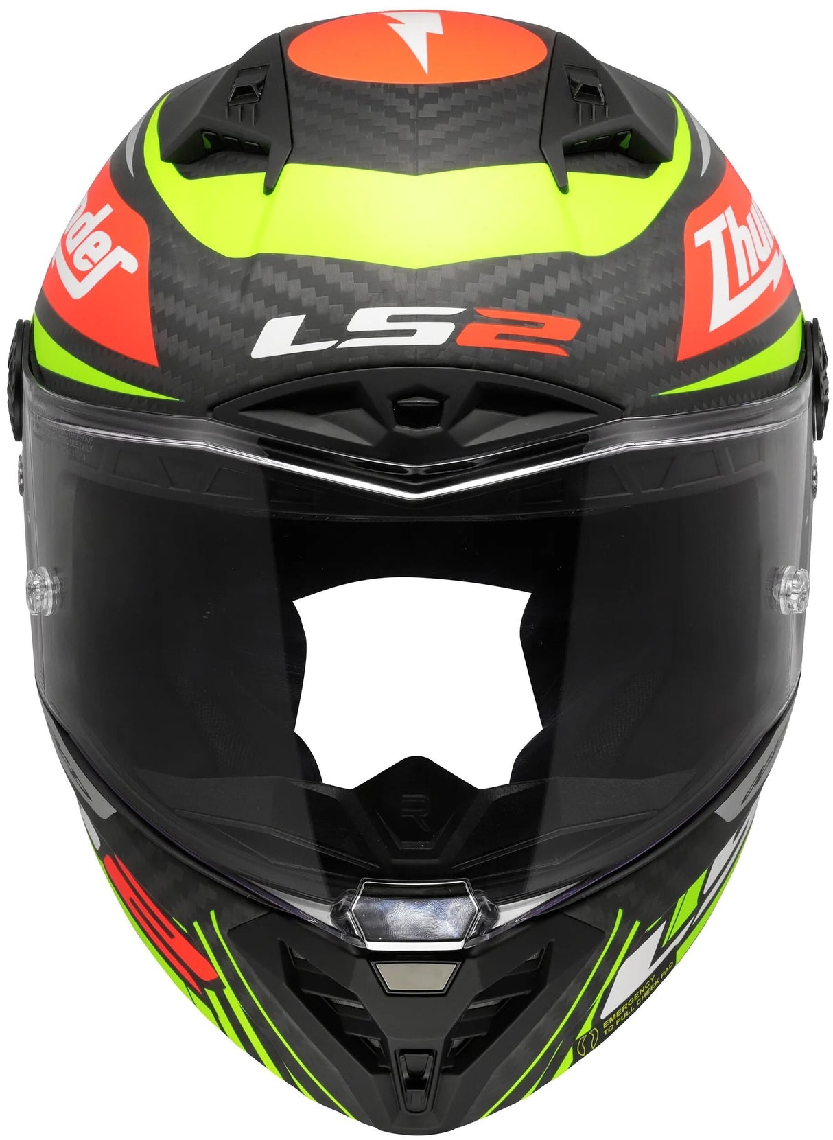 Casque intégral LS2 FF805 Thunder Carbon GP Aero réplique noir. casque ff805 thunder gp aero réplique sw taille x