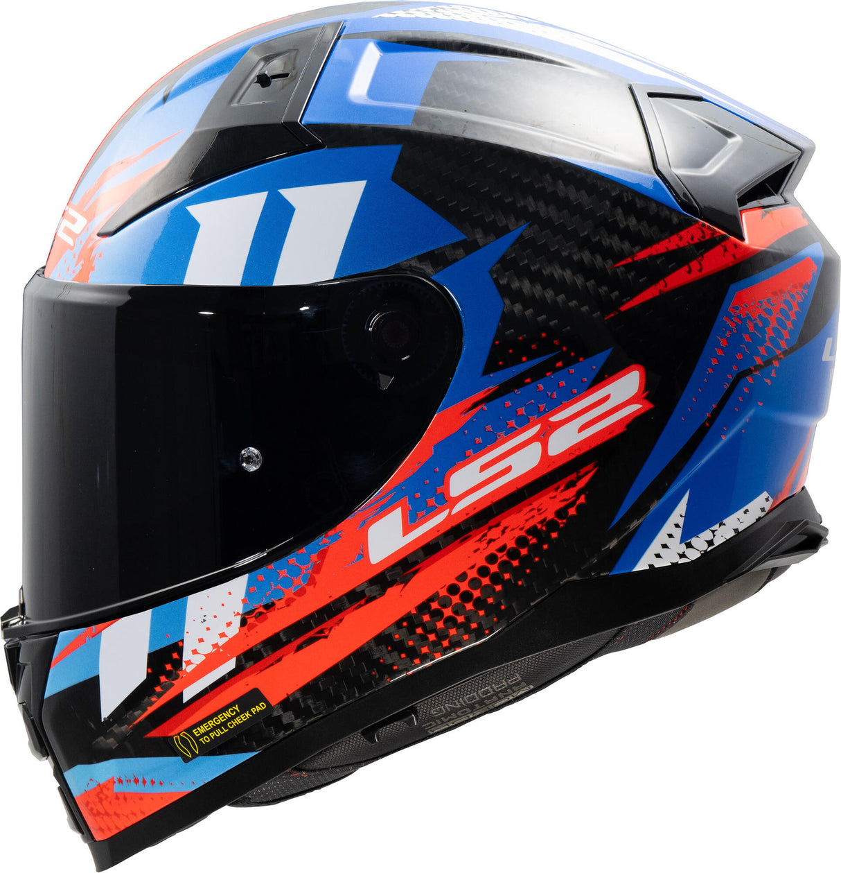 Casque intégral LS2 FF811 Vector II Carbon Tantic. casque ff811 vector ii tantic s bleu rouge