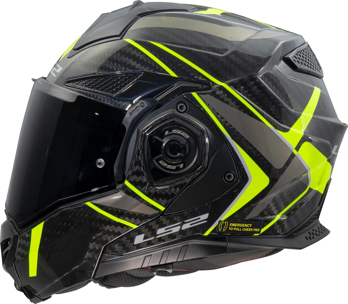 Casque modulable Ls2 ff901 advant x carbon future ii. casque advant x carb.fut.ii s bl jaune