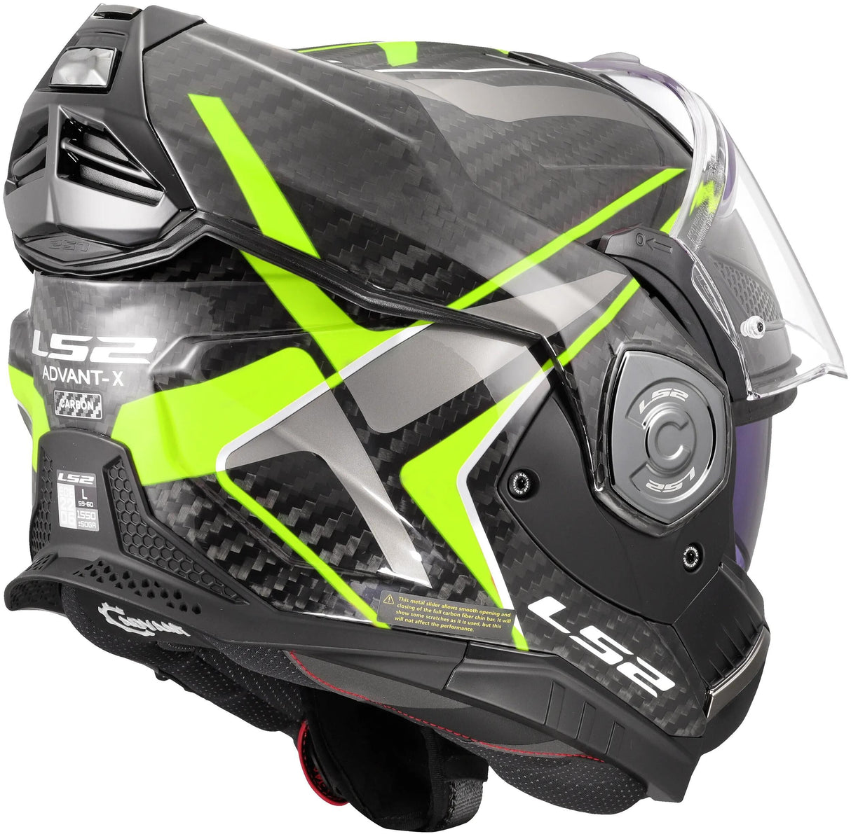 Casque modulable Ls2 ff901 advant x carbon future ii. casque advant x carb.fut.ii s bl jaune