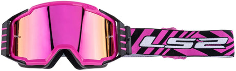 Ls2 charger pro lunettes de motocross lunettes crossglass charger pro visière iridium rose