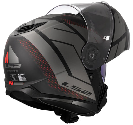 Casque modulable LS2 FF908 Strobe II Code. casque ff908 paille. ii code m noir gris mat