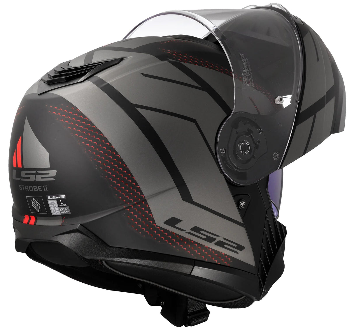 Casque modulable LS2 FF908 Strobe II Code. casque ff908 paille. ii code xl noir gris mat