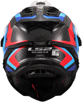 Casque enduro Ls2 mx701 explorer carbon frontier ii, pare-soleil interne, amovible, lavable, hypoallergénique et respirant, mentonnière renforcée, coussinets de joues de sauvetage, casque double doublure en D mx701 expl. car.fr.ii s wh bleu bl