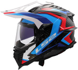Casque enduro Ls2 mx701 explorer carbon frontier ii, pare-soleil interne, amovible, lavable, hypoallergénique et respirant, mentonnière renforcée, coussinets de joues de sauvetage, casque double doublure en D mx701 expl. car.fr.ii m wh bleu bl
