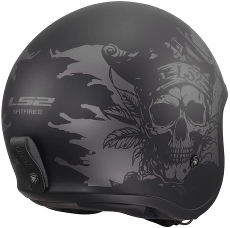 Ls2 jethelm of599 spitfire ii willy helmet of599 spitfire ii willy black grey l