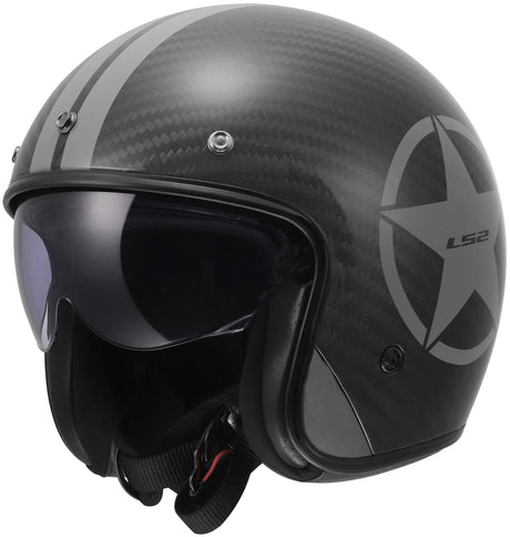 Ls2 jethelm of601 bob ii carbon star helmet of601 bob ii carbon star gray gr. s