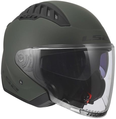Ls2 of600 copter ii casque jet solide casque of600 copter i vert militaire gr. je