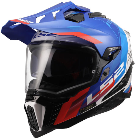 Ls2 casque enduro mx701 explorer hexa casque mx701 explorer hexa blanc bleu rouge m