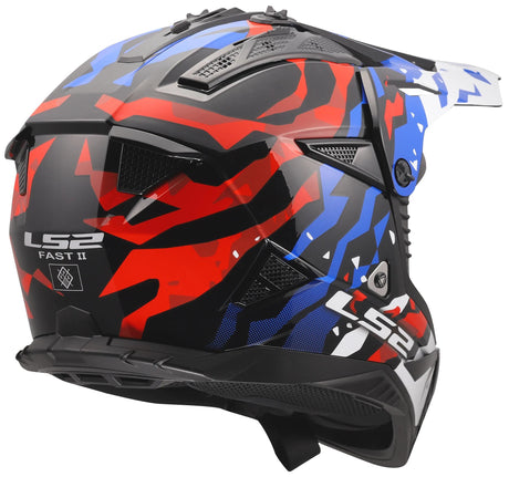 Ls2 casque de motocross mx708 fast ii casque grotesk mx708 fast ii grotesque blanc bl rouge xs
