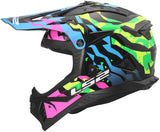 Ls2 casque de motocross mx708 fast ii casque grotesque mx708 fast ii grotesque bl rose vert x