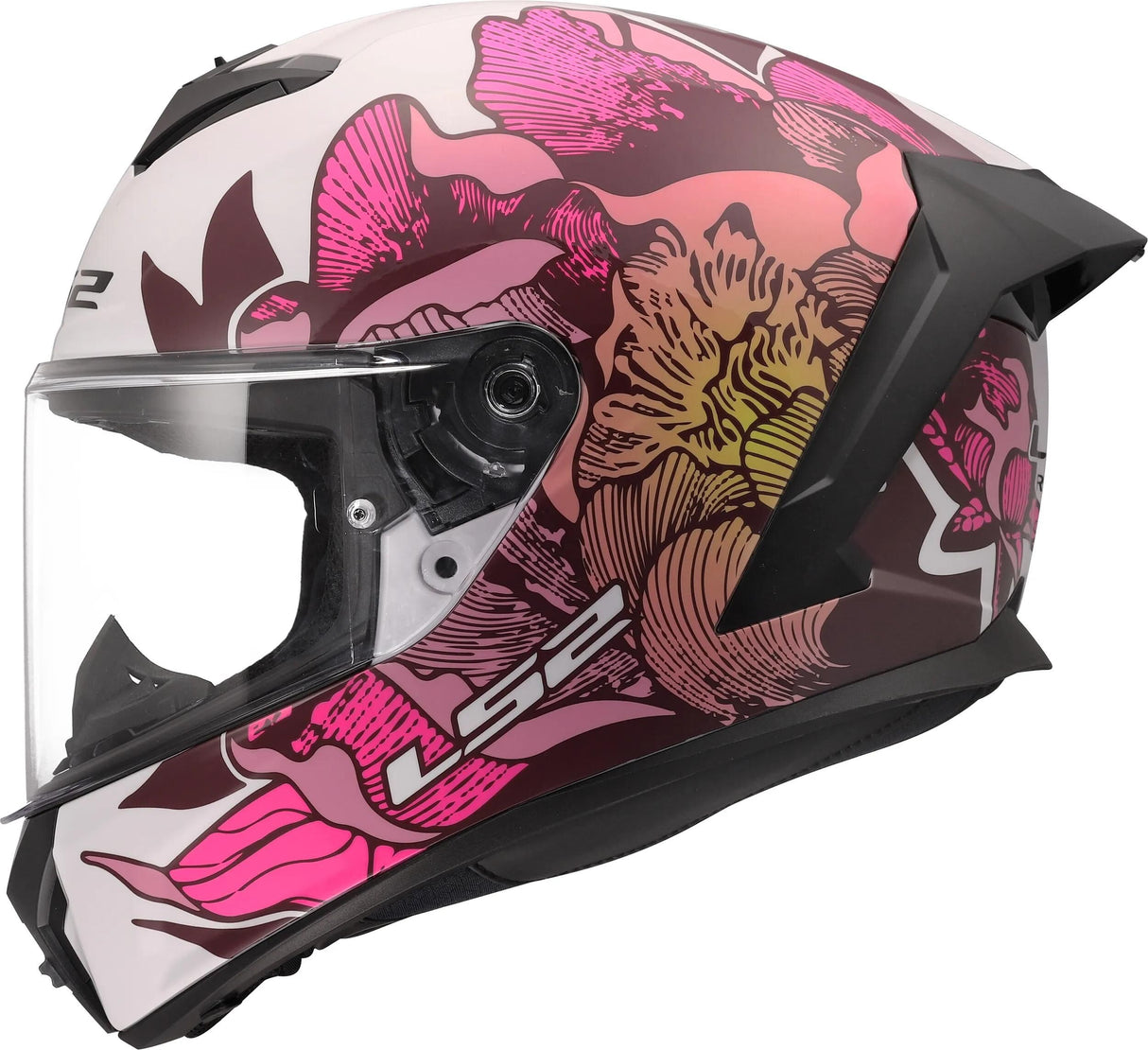 Casques Ls2 ff820 rapid i poppies ii blanc rose xs