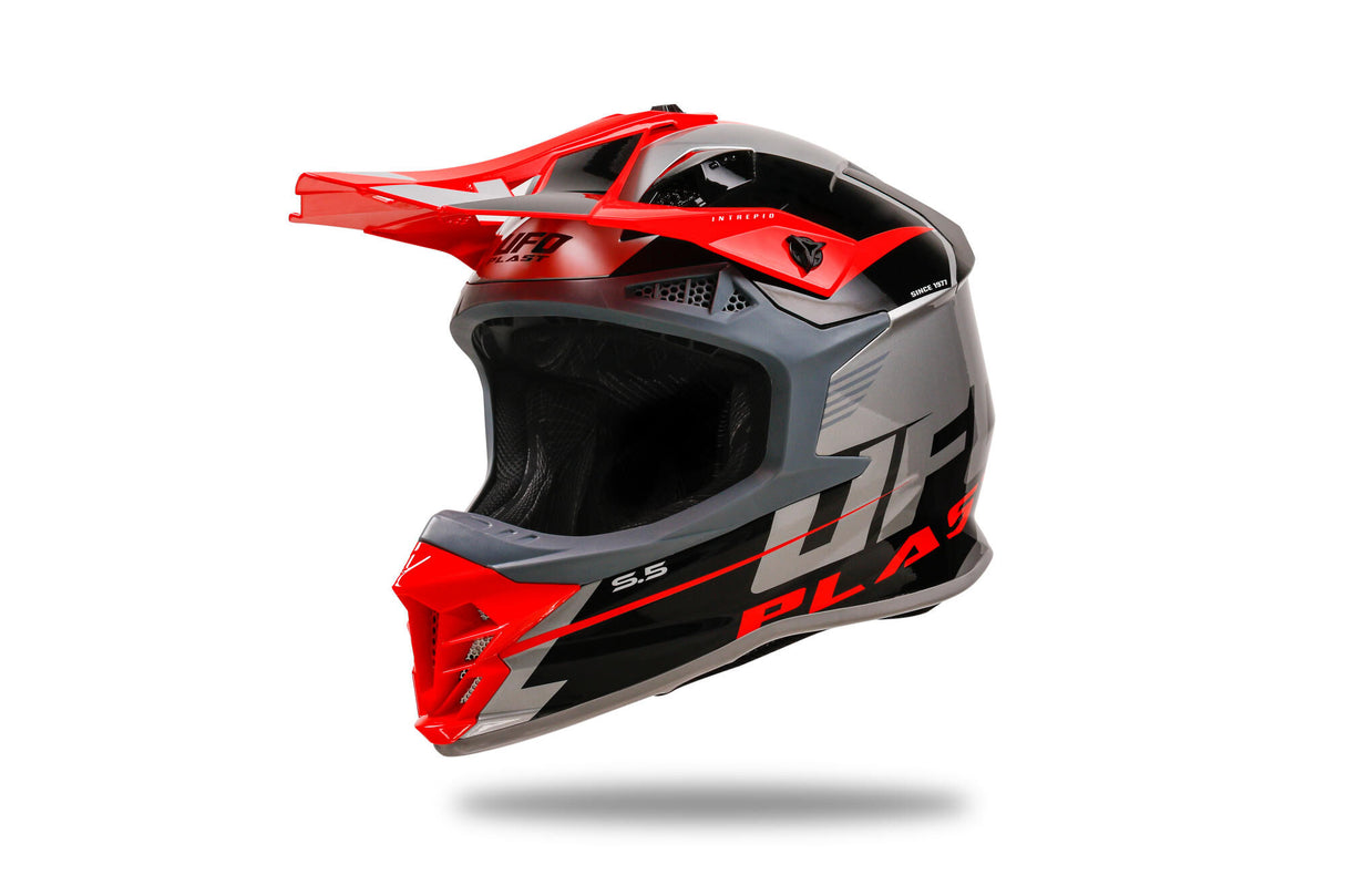 Casque motocross Ufo plast casque intrepid interpid m gris