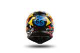 Casque cross enfant Ufo plast korey, casque amovible ufo plst korey m bleu jaune