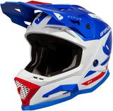 Casque motocross Ufo plast casque echus echus l bleu blanc rouge