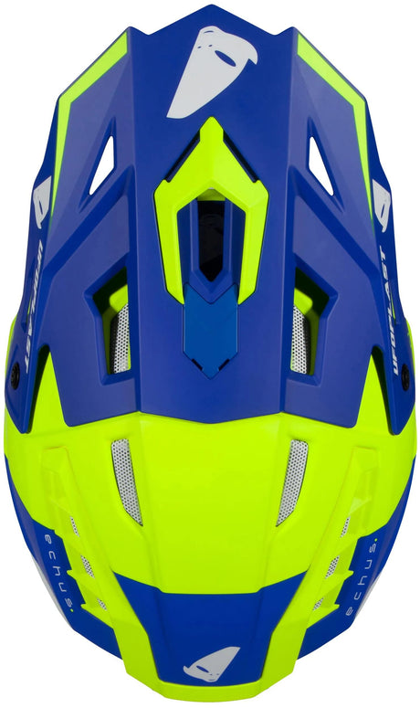 Casque motocross Ufo plast casque echus echus xxl bleu jaune. Mat