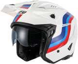 Casque jet Ufo plast sheratan casque sheratan m blanc rouge bleu