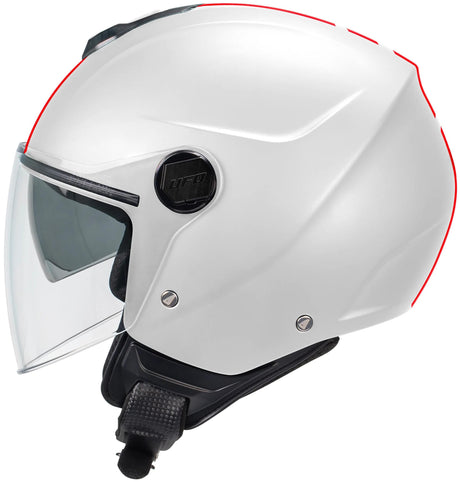 Casque jet Ufo plast casque nixie ufo nixie jet blanc rouge gr. je