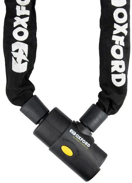 Chaîne d'alarme antivol Oxford 10 maillons de chaîne 10 mm x 1,5 m alarme noire
