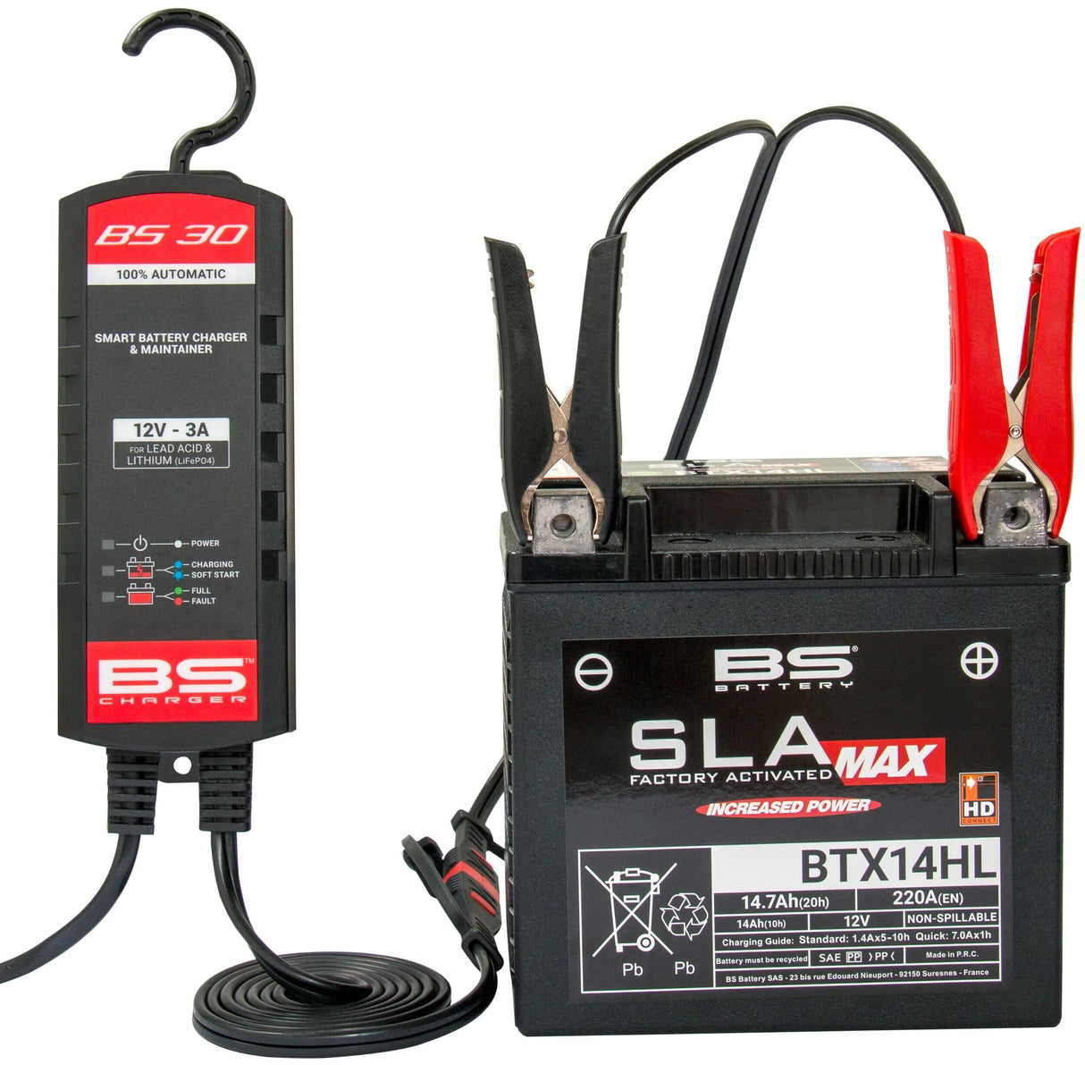 Chargeur de batterie BS BS30 . chargeur bs30,bs-charge +lithium 3.0a