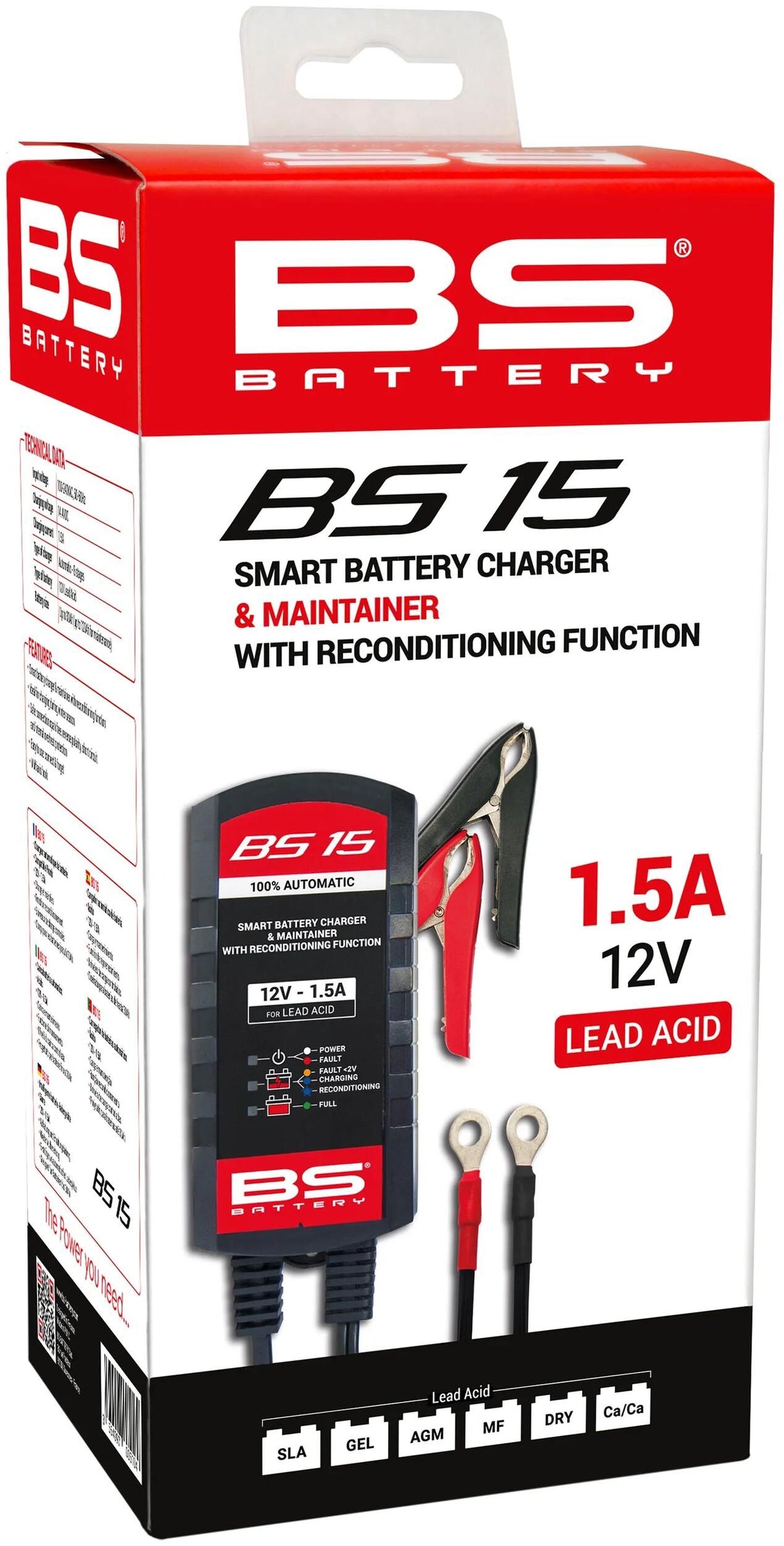 Chargeur de batterie BS, chargeur bs15, bs-charge 1,5a