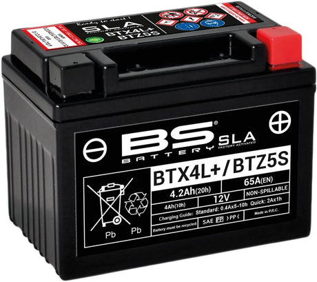 Bs-batterie bs-batterie batterie btx4l + btz5s. batterie btx4l+ btz5s 4ah bs sla