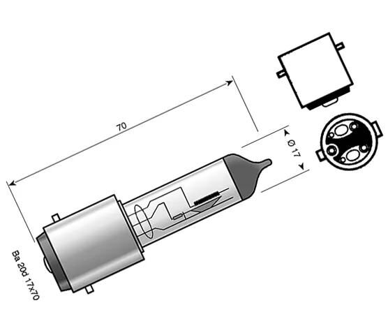 Ampoule de phare Spahn ampoule halogène 12v 35 35w. ba20d
