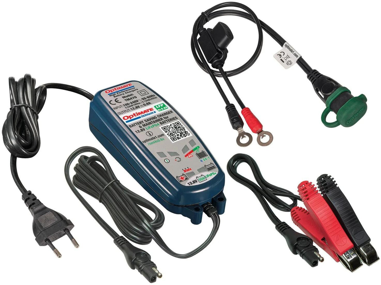 Chargeur de batterie Tecmate optimisé lithium 4s 0,8a . chargeur optimal 4s lithium 0,8a